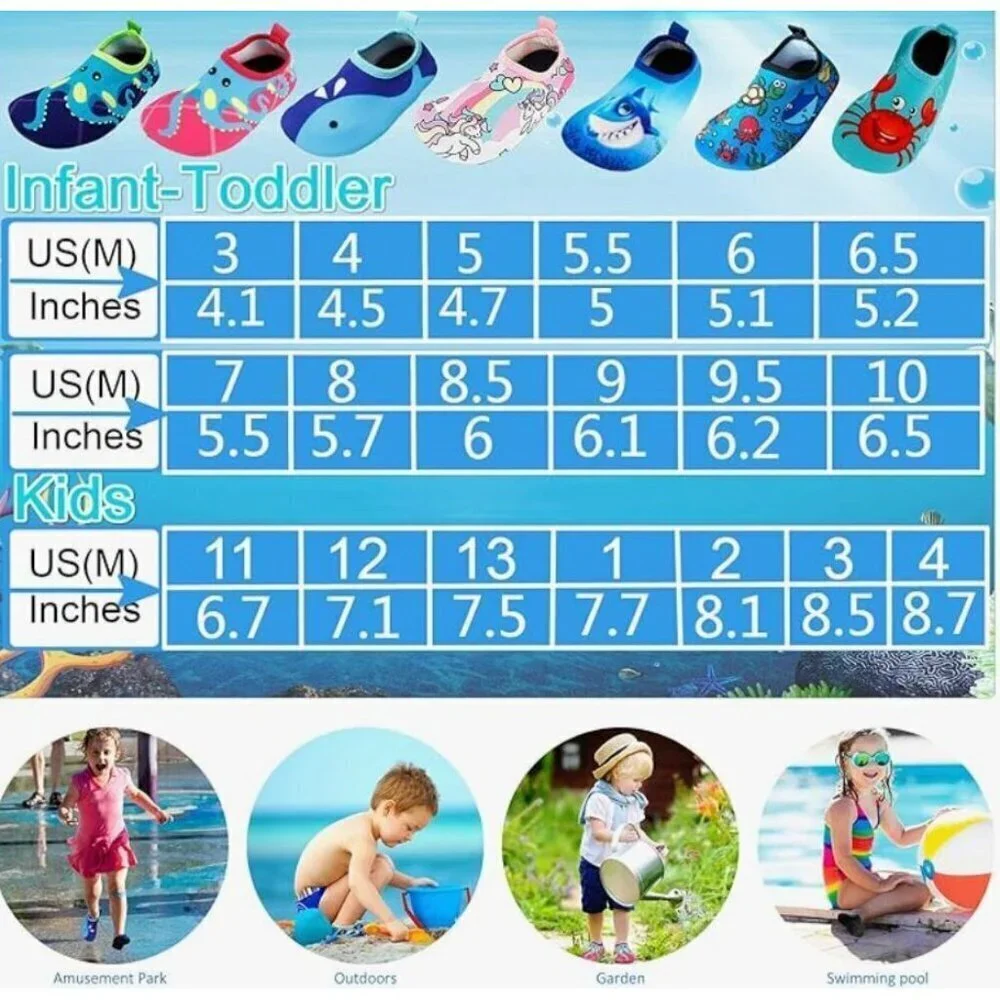 Toddler Crab Water Shoes Non-Slip Sole Quick-Dry Aqua Socks Lightweight & Comfor